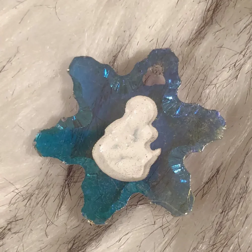 Vintage Christmas Mary & Jesus Star Pendant for Necklace